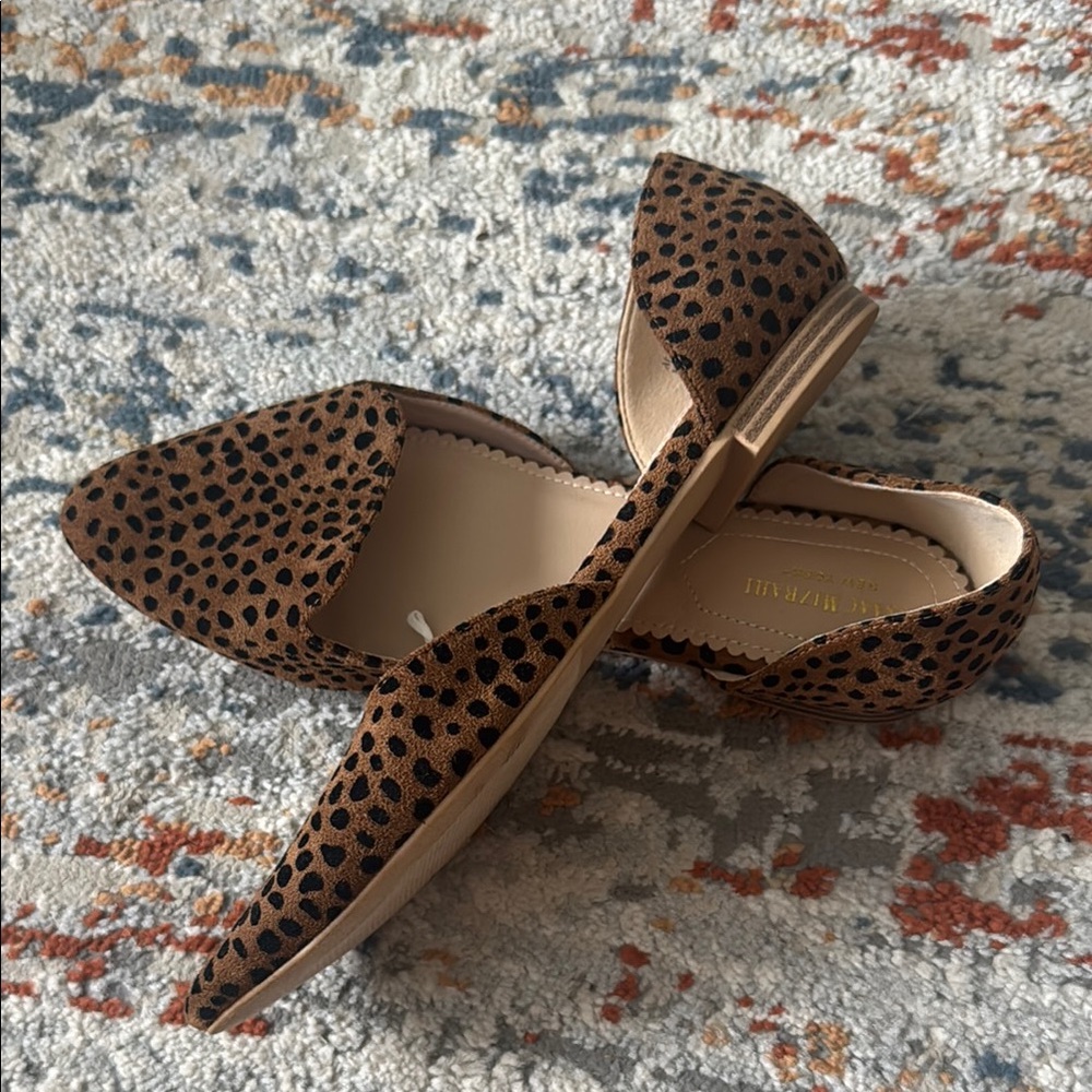 Isaac Mizrahi Brown and Black Leopard Print Flats
